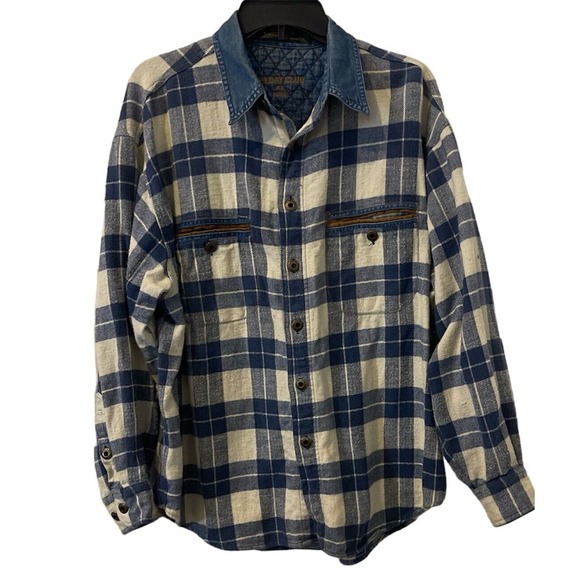 Fryday Club Other - Fryday Club by NRK Flannel Button Up Mens Large Blue Plaid Casual Collared